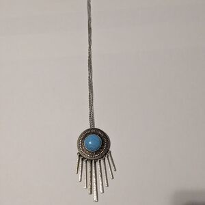 Silver and Turquoise Pendant Necklace